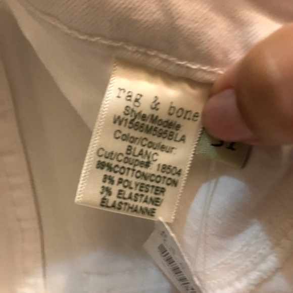 NWT rag & bone white high rise skinny jeans - Picture 8 of 8